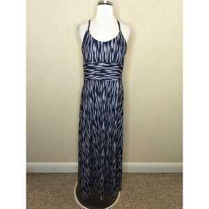 Eddie Bauer Maxi Dress Blue Pattern Stretch Sleeveless